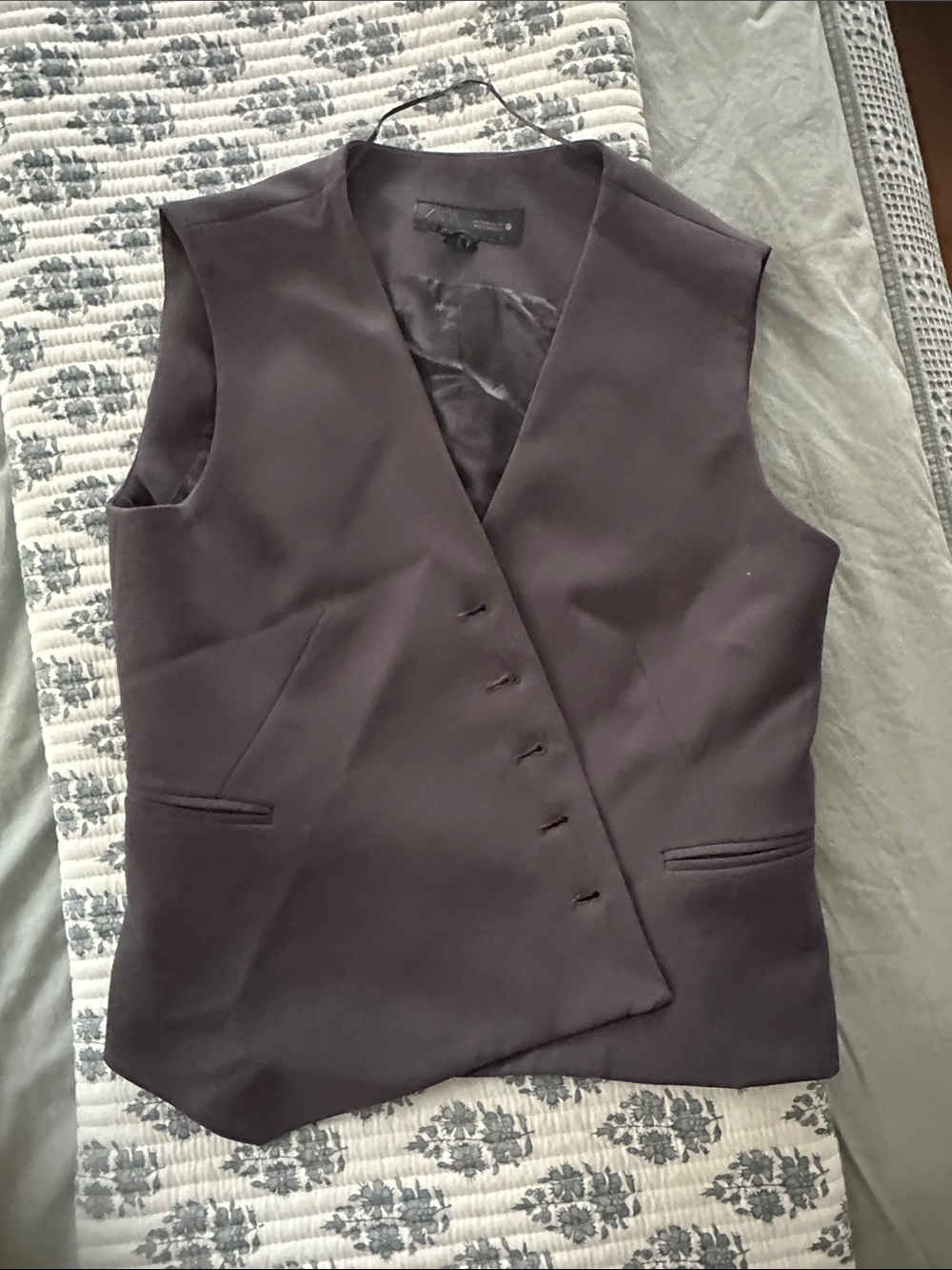 Zara Women's Dark Brown Asymmetric Button Vest